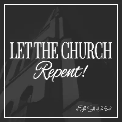 image of church and blog title let the church repent