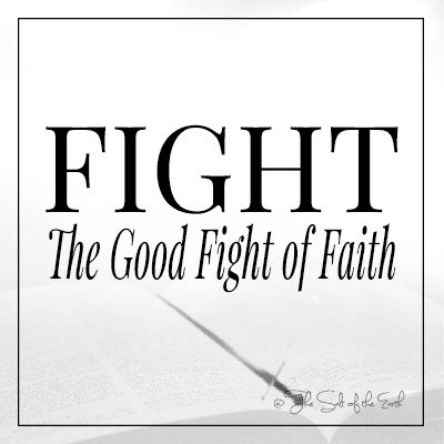 image bible with blog title fight the good fight of faith